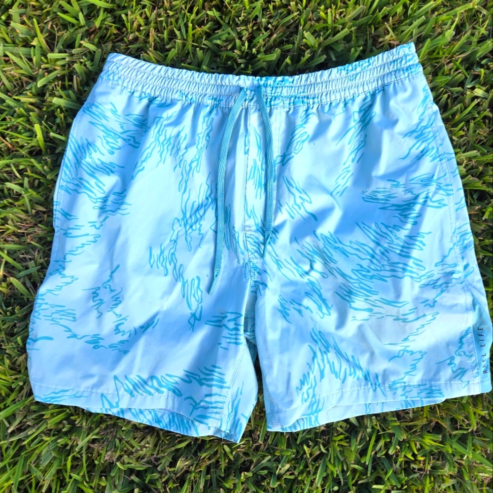 Reel Life Men’s Swim Trunks – Size XL – Blue Quick Dry Board Shorts
